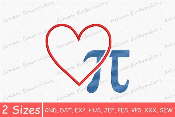 A Nerdy Holiday Classic: The Love Pi Symbol Embroidery Design