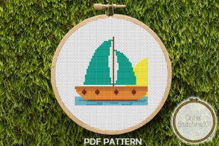 Aqua Sail Boat Modern Cross Stitch: A Merch Design Review