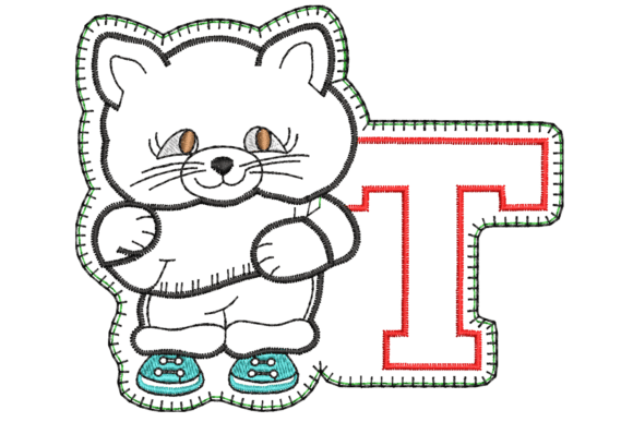 Cat with Letter T Embroidery Design: A Designer's Review