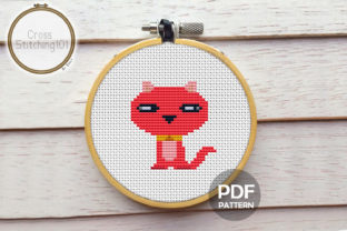 Cute Kitten Modern Cross Stitch Pattern