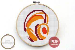 Headphones Modern Cross Stitch Pattern Review for Branded Merch