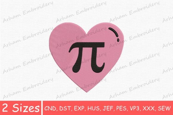 Math Lover Pi Heart Embroidery: A Sweet & Nerdy Gift Design