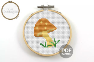 Mushroom Modern Cross Stitch Pattern