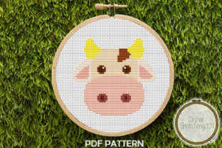 Testing Brown Blanche Cow Cross Stitch for Boutique Apparel