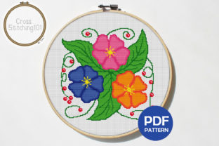 Three Flowers Modern Cross Stitch for Apparel Review