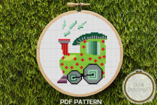 Train Engine Modern Cross Stitch Pattern